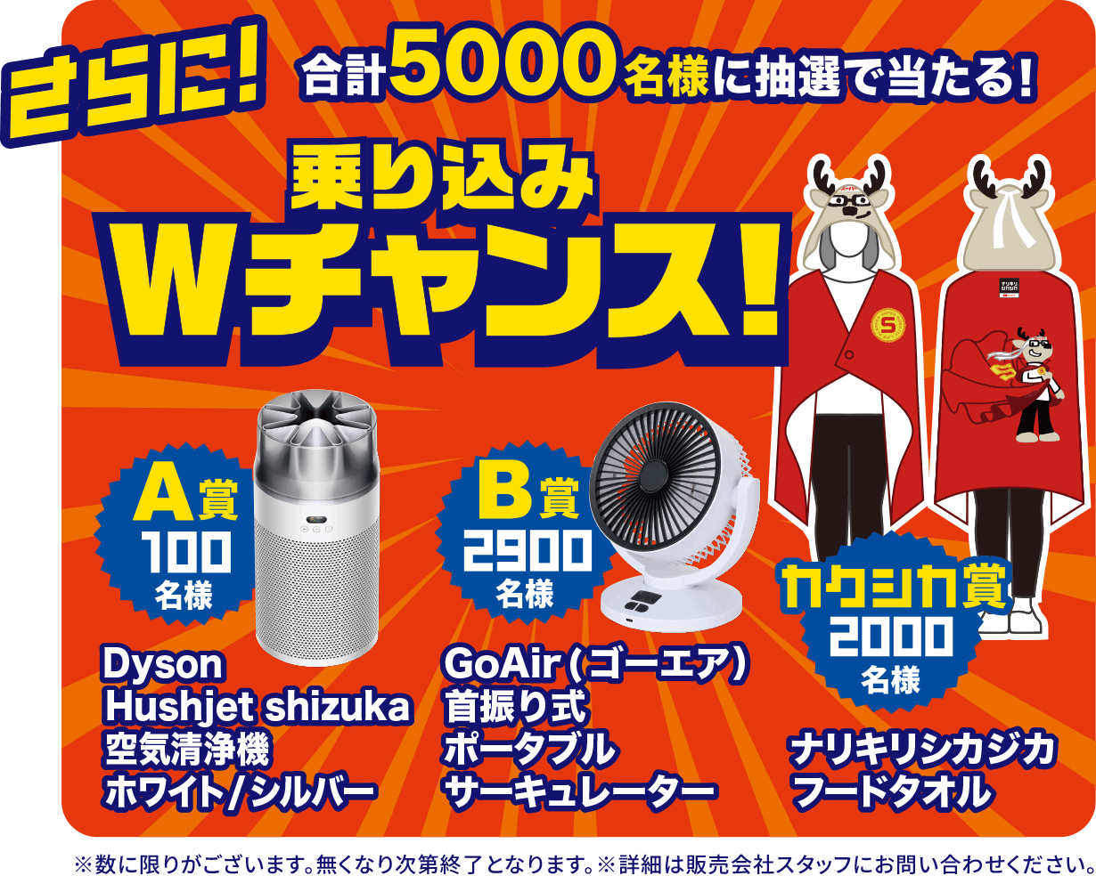 さらに！合計5,000名様に抽選で当たる！乗り込みWチャンス