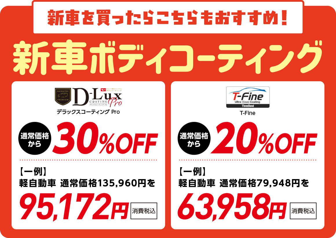 新車を買ったらこちらもおすすめ！新車ボディコーティング